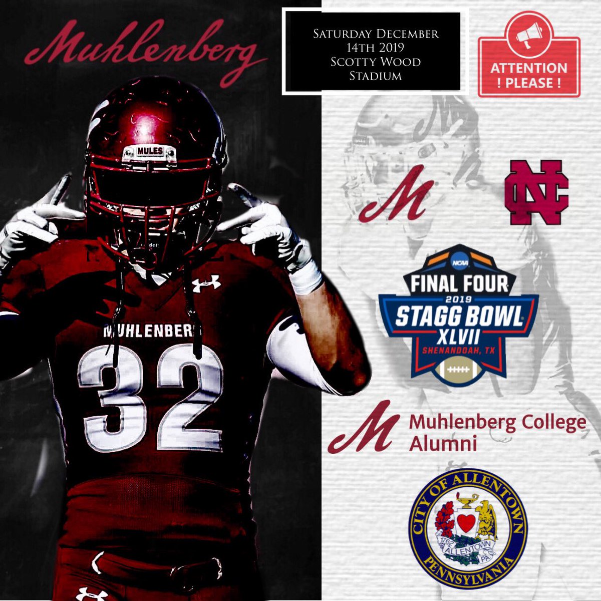 coachkeiner's tweet photo. 🚨🚨ATTENTION MULES NATION AND ALL OF THE LEHIGH VALLEY 🚨🚨   The Mules will host North Central at the Friendly Confines of Scotty Wood Stadium this Saturday for an opportunity to head to the national championship game.   Your attendance is required. https://t.co/392Is7KHRS