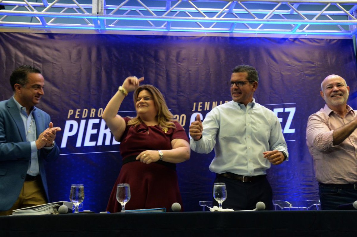 Jenniffer's tweet photo. Con el apoyo de nuestro sólido equipo electoral del PNP, hoy @pedropierluisi y yo radicamos nuestras candidaturas para lograr la igualdad plena para nuestra gente. https://t.co/6VSlKAaxP9