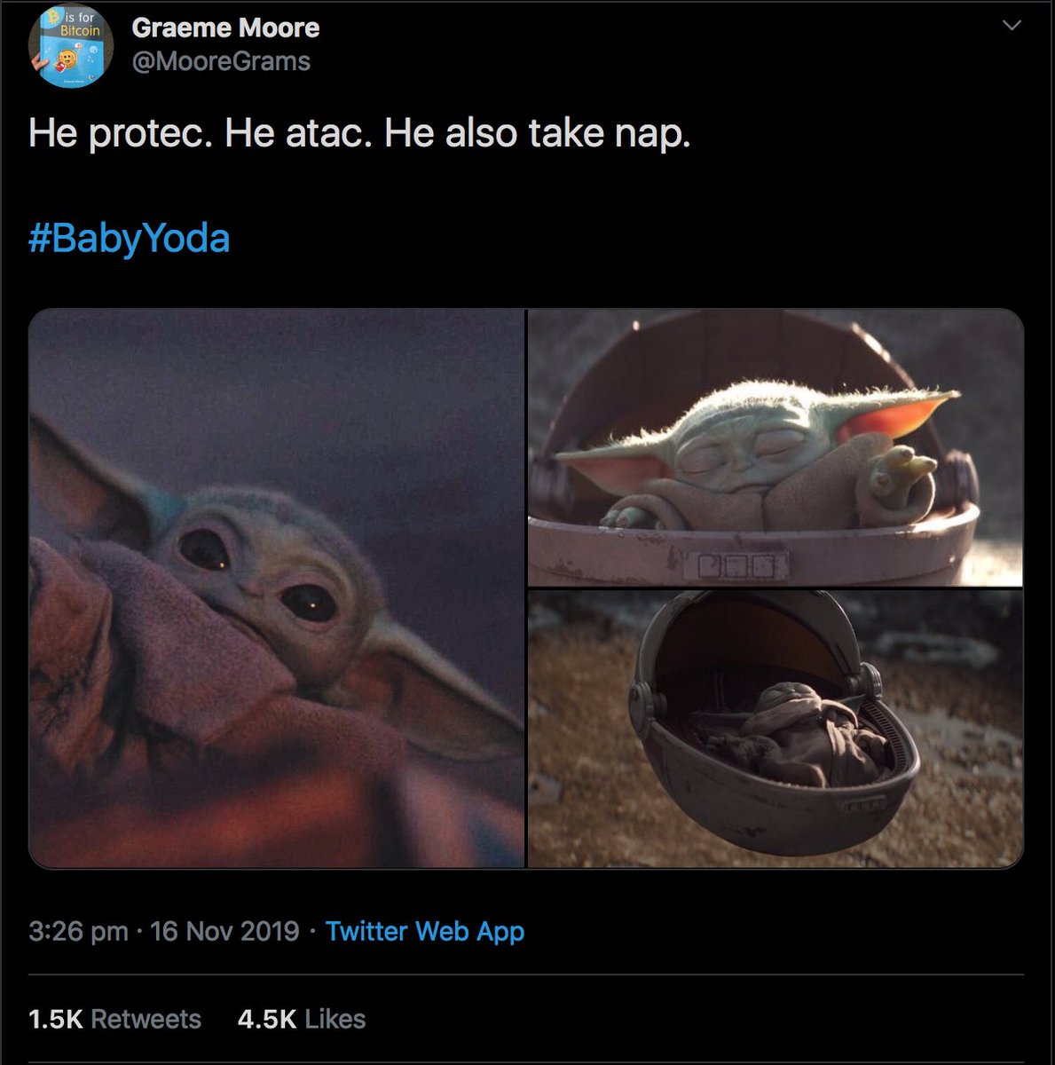 NappingActivist's tweet photo. Countdown until Christmas: 17 days

Let's all be more like baby Yoda this Christmas

@graememoore 

#naptivist #nappingactivist #napatwork #lifehack #XmasNaps #CountingDownToChristmas #BabyYoda #mandalorian  #SaturdayNight #SundayFunday #weekendvibes https://t.co/SP0Z2IbXwD