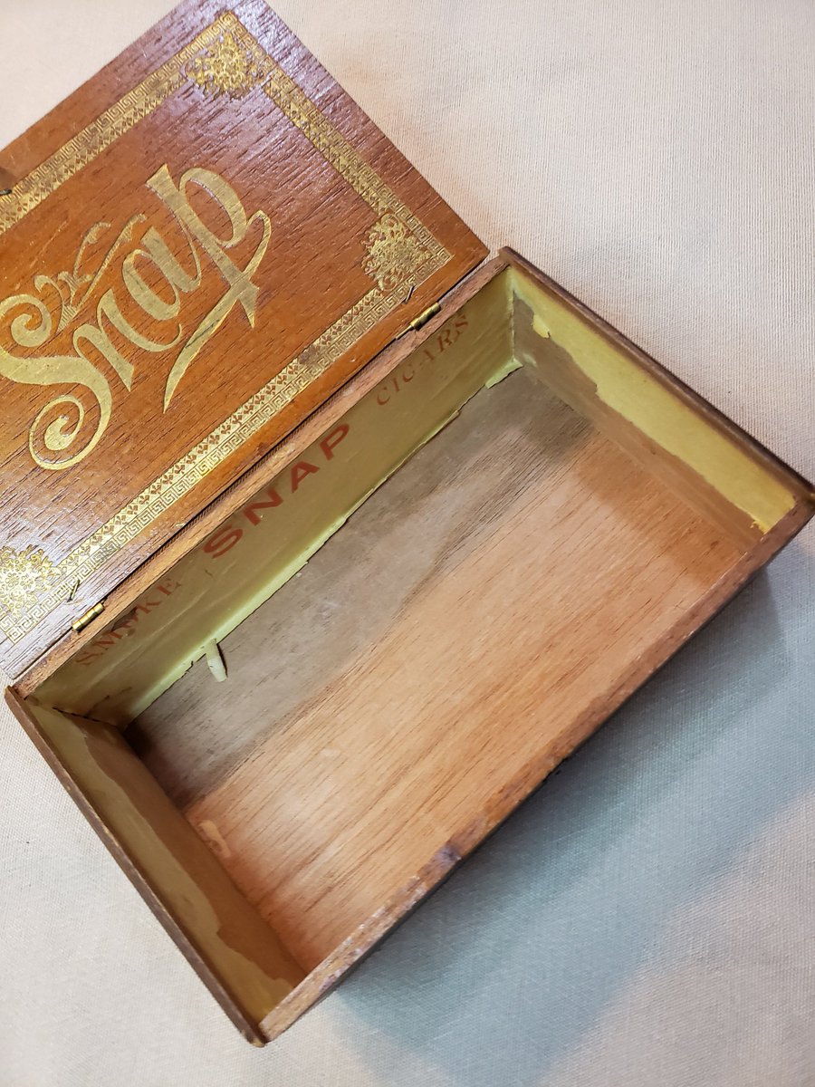 atticesoterica's tweet image. Vintage Snap Cigar Wood Box Decorative Container Tobacciana Metal Closure Patina Sturdy Wooden Holder Brown Engraved Gold Border etsy.me/2ND4crz #AtticEsoterica #Etsy #VintageWoodBox