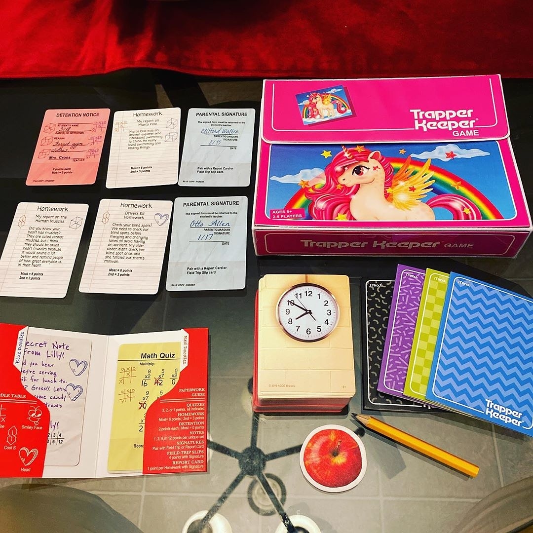 biggcreativellc's tweet photo. Sunday is a perfect time for a game. Thanks for sharing a lovely picture with us @tabletopgaymer - This game is so cute 😍 #TrapperKeeperGame #BoardGames - #trapperkeeper #unicorn #rainbows #bigGcreative https://t.co/NzQSNZyRZU