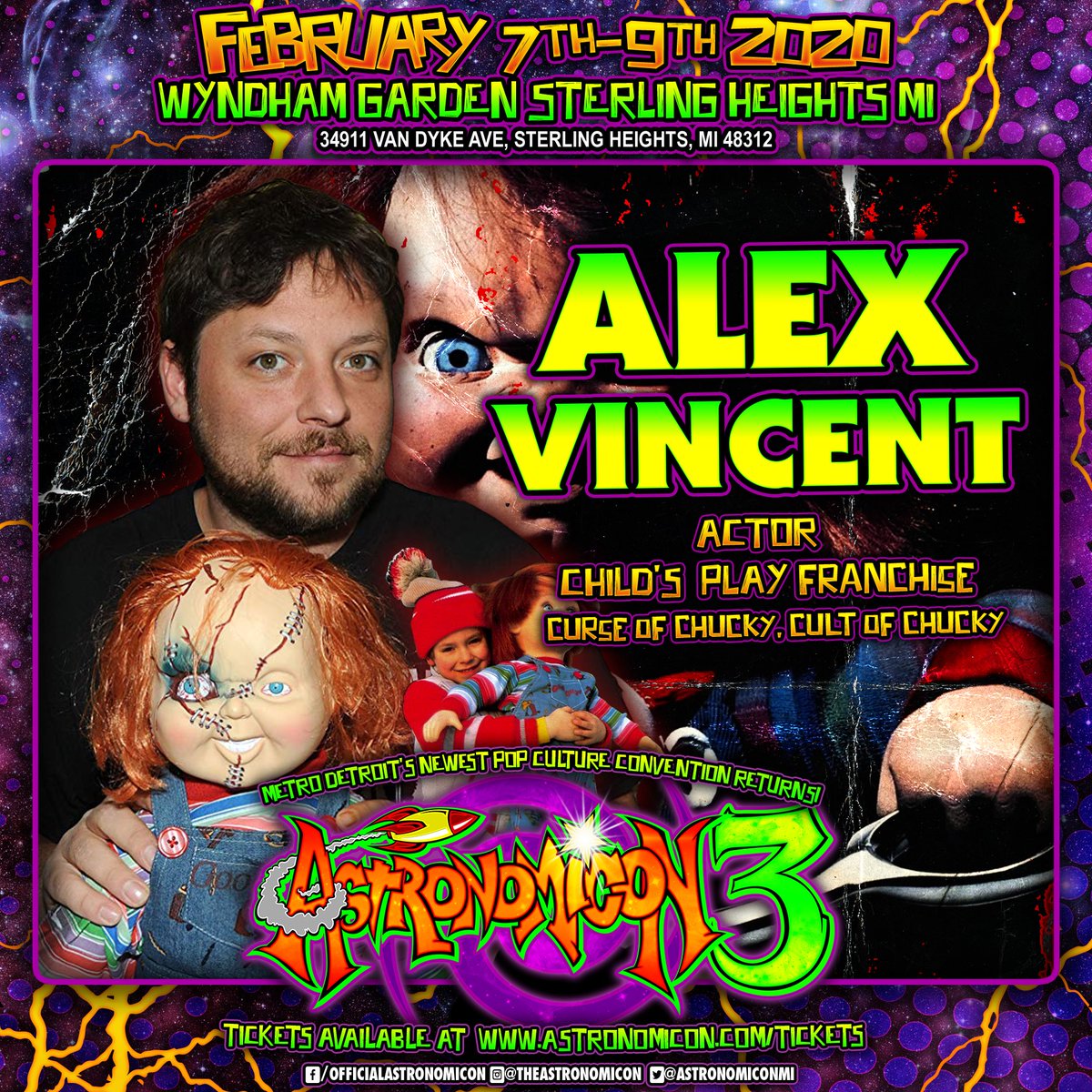 AstronomiconMI's tweet photo. 🚨 @alex_vincent, Darren Mccarty, @RjMitte and @mingchen37 will all be at #Astronomicon! https://t.co/xbNiEdQ2hs