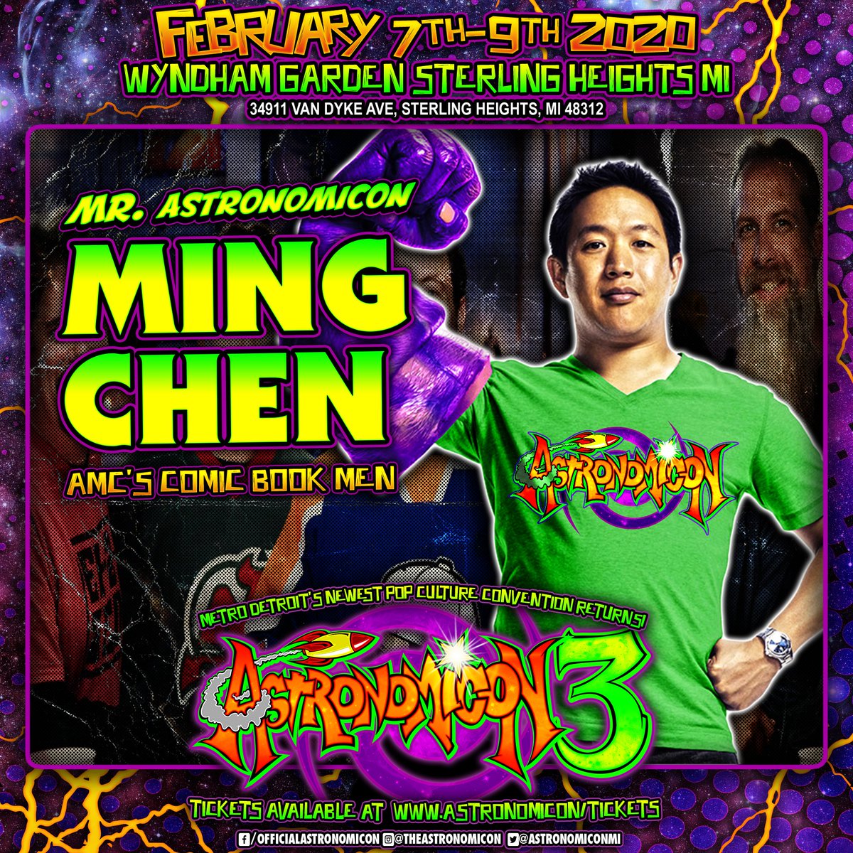 AstronomiconMI's tweet photo. 🚨 @alex_vincent, Darren Mccarty, @RjMitte and @mingchen37 will all be at #Astronomicon! https://t.co/xbNiEdQ2hs