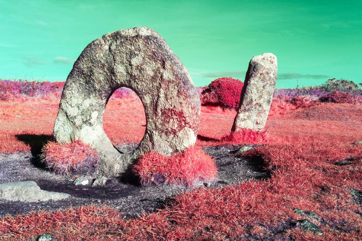 KernowChrome's tweet photo. The Men an Tol, ancient site, West Cornwall   #infrared #infraredphoto #infraredphotography #aerochrome #cornwall #ancientsite #menantol https://t.co/Ip3ozSHdaN