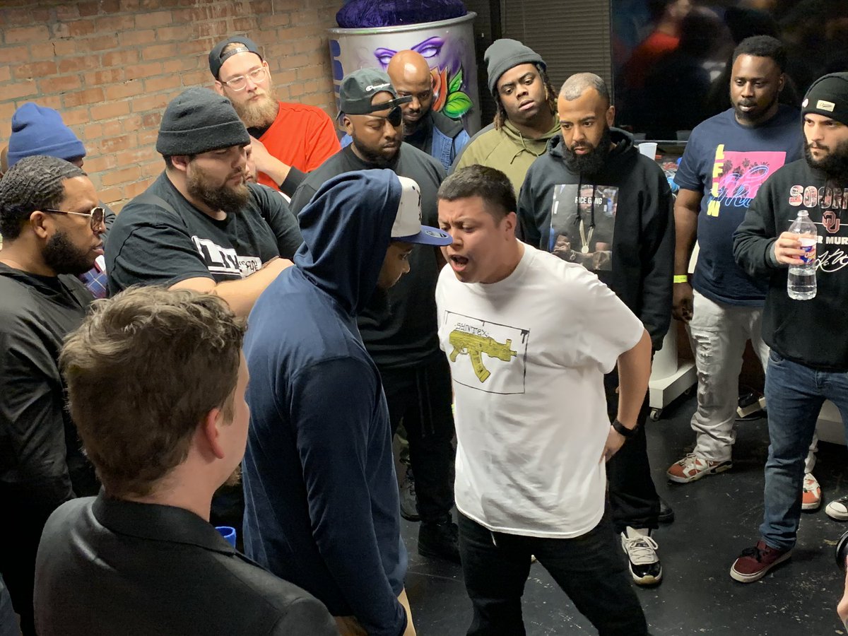 RonMurrayJr's tweet photo. Protect Ya Neck 2: Another great event from @we_r_lftb! Battle rap, food, fun, celebrating birthdays and a toy drive! Salute to @OSAMATHAGREAT and the whole LFTB staff! #battlerap #dfw #brcb #sbr #southernbattlerap #dfwbattlerap https://t.co/bUu4CBFQko