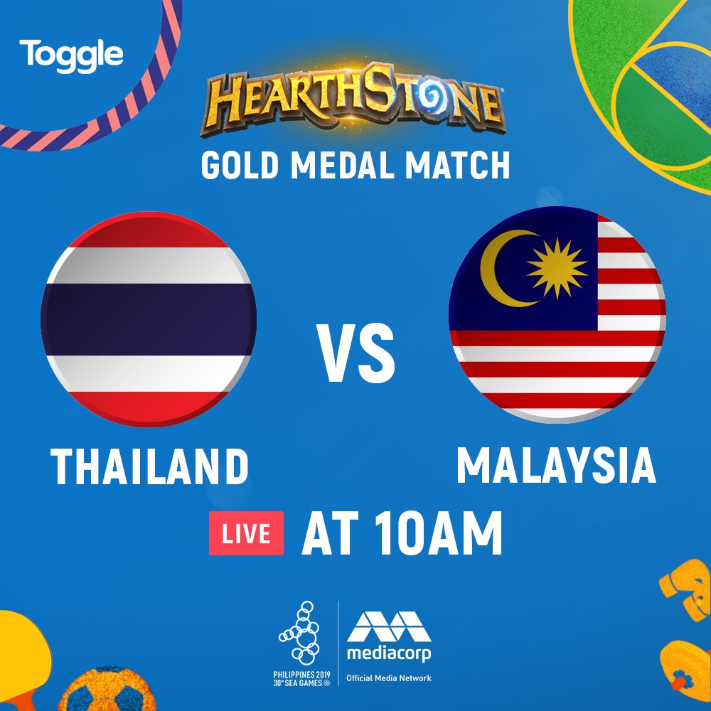 LIVE SOON at 10am: The FIRST EVER SEA GAMES GOLD MEDAL MATCH of #Hearthstone! 

Watch history be made in the 30th SEA Games FOR FREE on Toggle - bit.ly/SEAGames2019

#SEAGames2019 #eSports