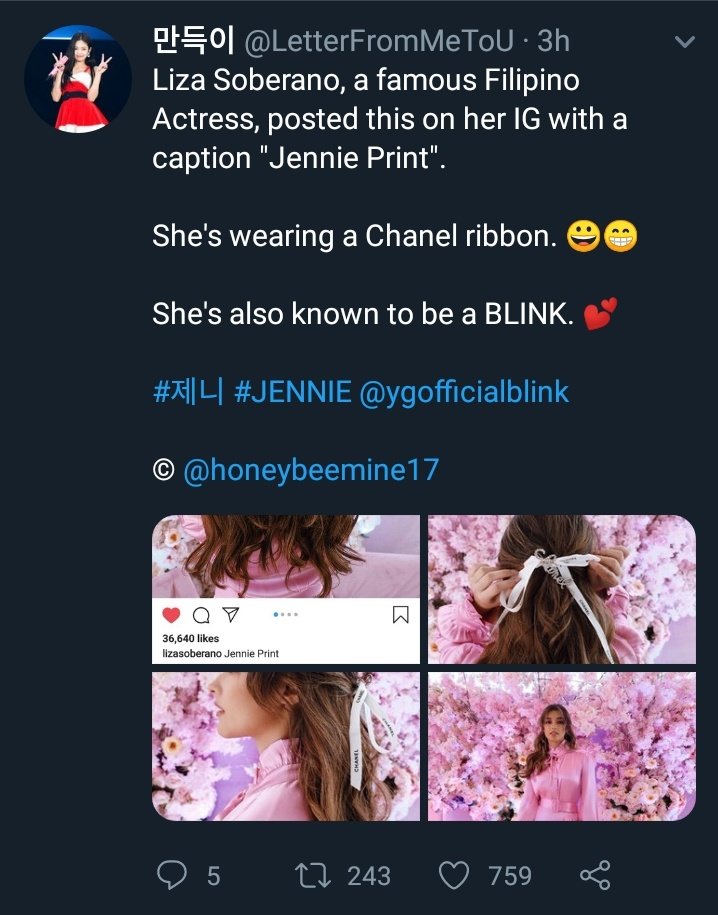 Different celebrities and influencers have tried the look and Liza Soberano even gave her credit for it calling it "Jennie Print"