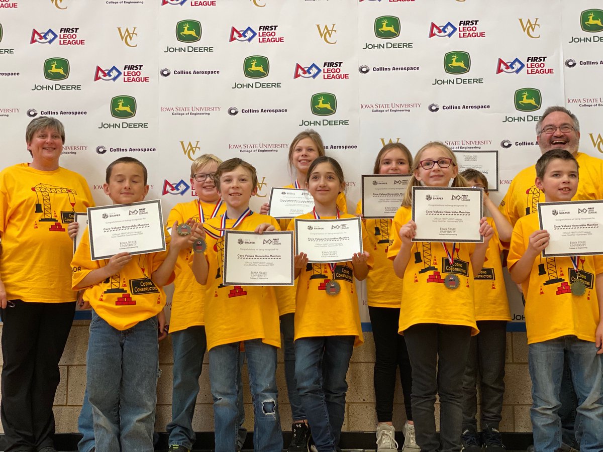 mj_murphy's tweet photo. Coding Constructors bringing home honorable mention Core Values from the Webster City Regional. #iowafll #CityShaper https://t.co/UxIzhZUbMp