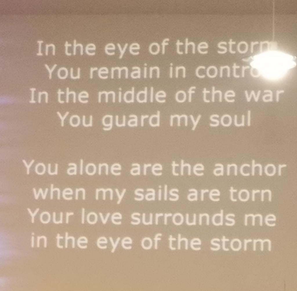 HennesseyBonnie's tweet image. Comforting words in church this morning.  We are in the storm Patriots! #WWG1GWA #POTUS #prayingmedic #martingeddes #QAnon