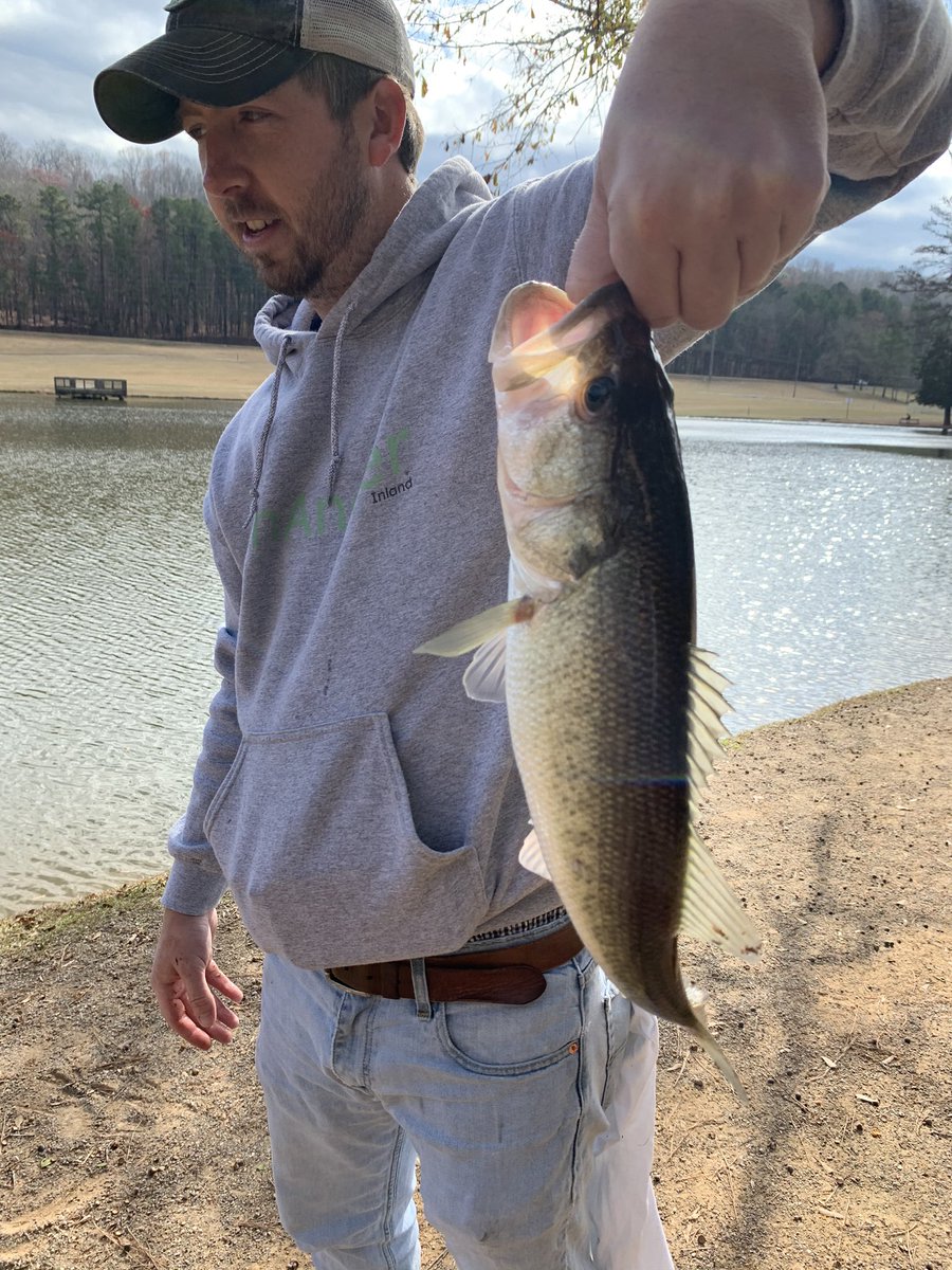 angler_on's tweet photo. Had a good time fishing on the pond with Dan. Pulled a couple of nice bass out of the water today!#panfishingwithdan #onangler https://t.co/DJxujFxGyy