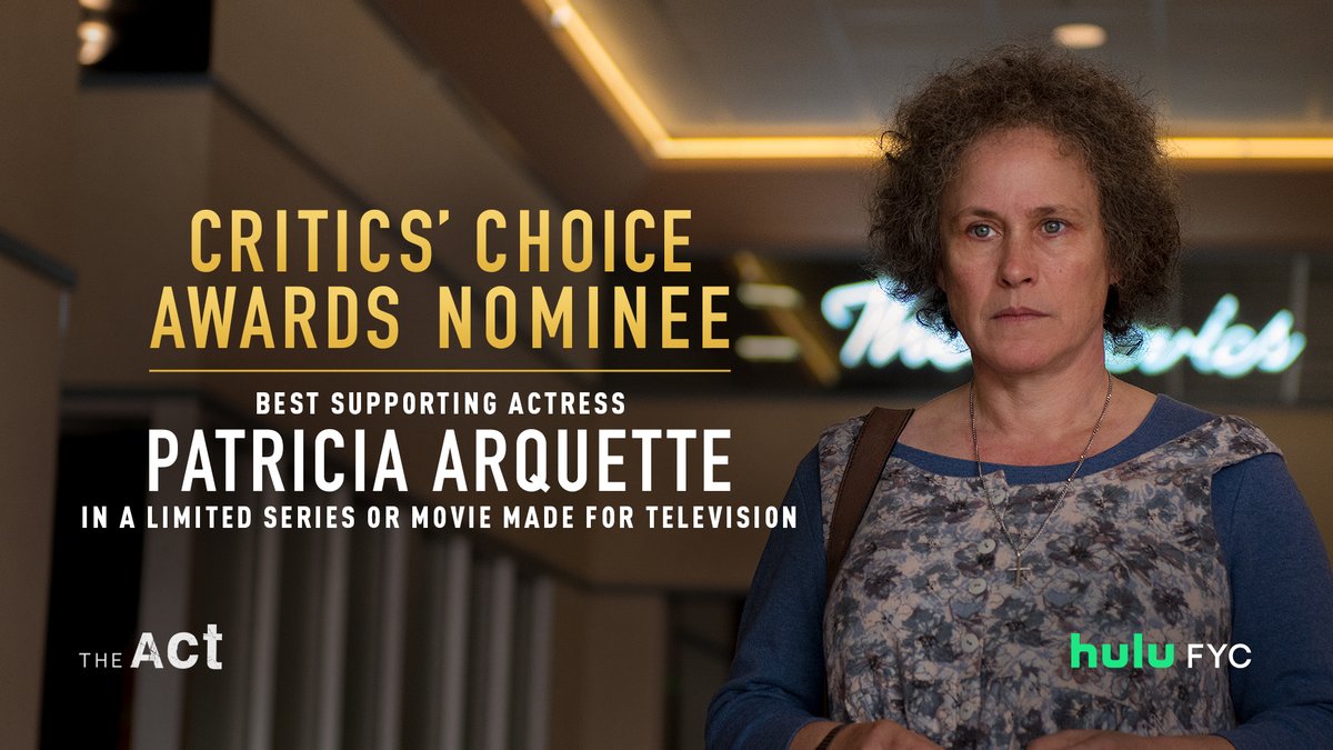Mother knows best. Congrats to <a href="/PattyArquette/">Patricia Arquette</a> on her #CriticsChoice Awards nomination for Best Supporting Actress in a Limited Series. #TheAct