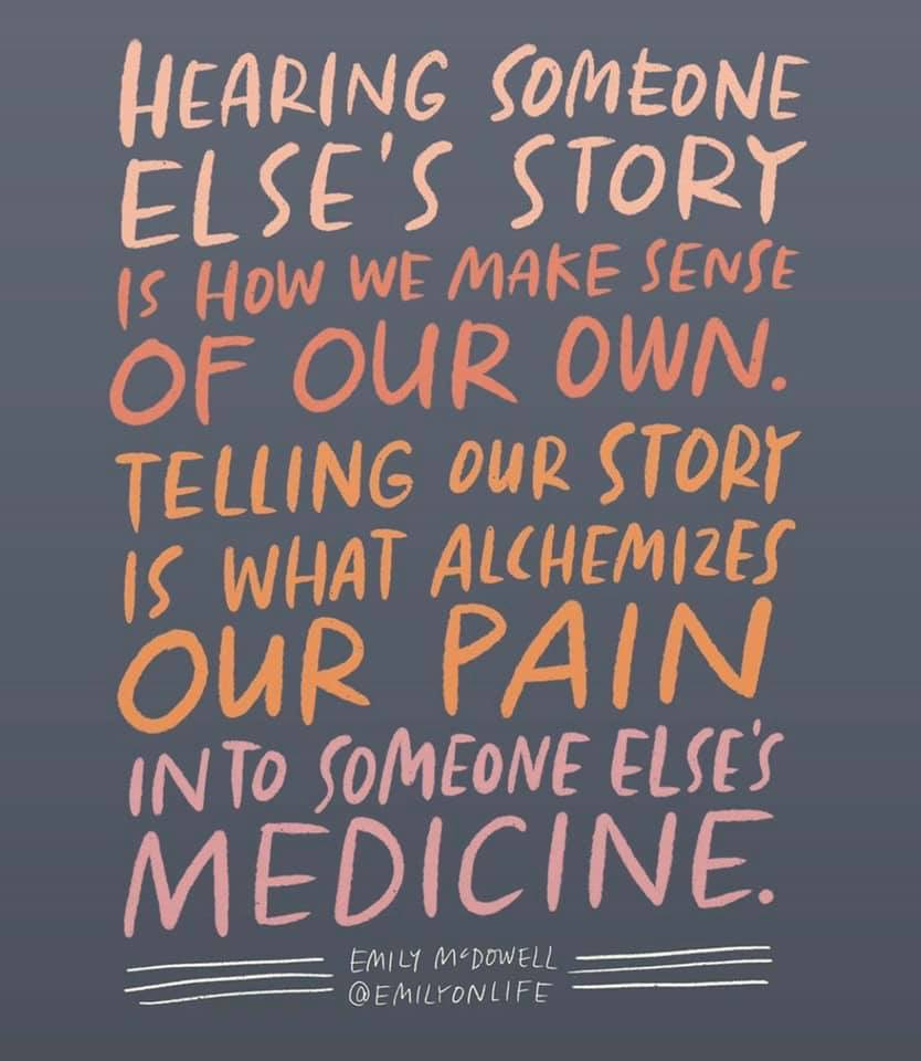 MomnesiaPodcast's tweet photo. “Hearing someone else’s story is how we make sense of our own. Telling our story is what alchemizes our pain into someone else’s medicine.”

@emilyonlife #storypodsquad #ladypodsquad #PodernFamily https://t.co/Q4Q5UGgWtu