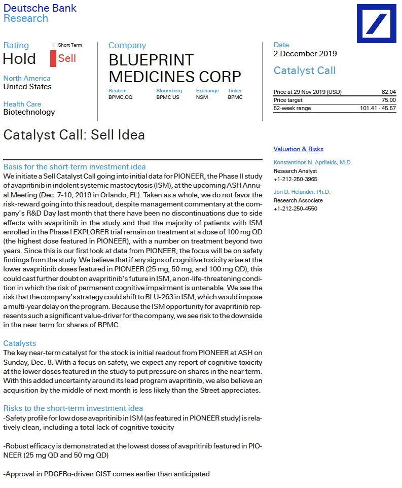 asclepiacap's tweet photo. $BPMC Give credit where it's due to $DB analyst Konstantinos Aprilakis on catalyst call of the year. Not only did he call out ava's cog tox but also deduced LIMK1 inhibition as the culprit with some rare sellside scientific DD. One of 2019's best contrarian research pieces https://t.co/oYypghz34K