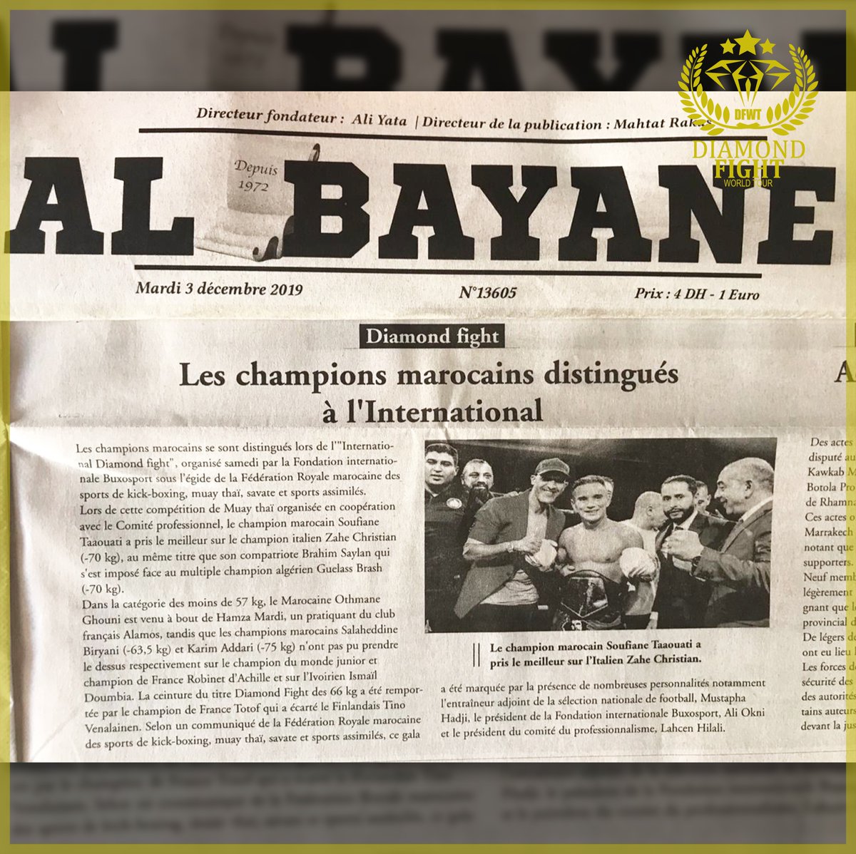 DiamondFight_WT's tweet photo. Le Diamond Fight World Tour aura été suivi de PRÈS ! 😏🗞📡

#muaythai #striking #boxepiedpoing #akhy https://t.co/i25KuonePG