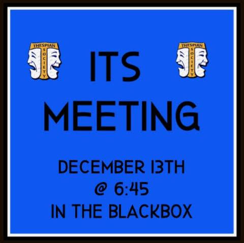 Don't miss out on the first ITS meeting of the year! We will be discussing important upcoming events, as well as the annual Christmas Party! Hope to see you there!