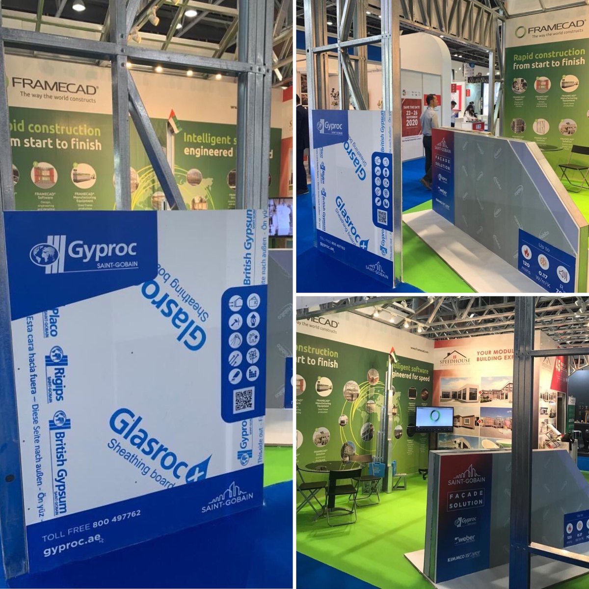 Was great teaming up with #SpeedHouse &amp; #framecadaustralia at the #big5 #synergy #innovation #lightweight #construction #glasrocX #Habito #facades #gyproc