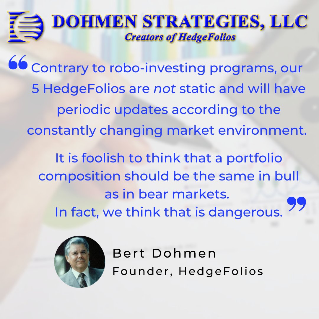 HedgeFolios's tweet photo. Are you a serious #investor looking to be active in the markets? HedgeFolios may be the ultimate service for you! Instead of the numerous #roboinvesting services, which are passive #portfolios, we make updates when we see big turns in the #markets! https://t.co/VeeXGdKOvd https://t.co/DVgSK7A5Uj