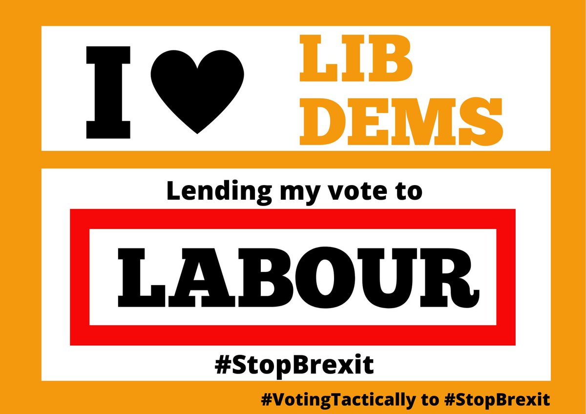 Dear #lib dems,

we've cavassed together, we've attended leadership hustings, we've marched to #StopBrexit along side each other. We want to #RevokeA50 & save Britain 

But now we need to vote #tacticalNOTtribal 💛❤💚

#GetTheToriesOut
