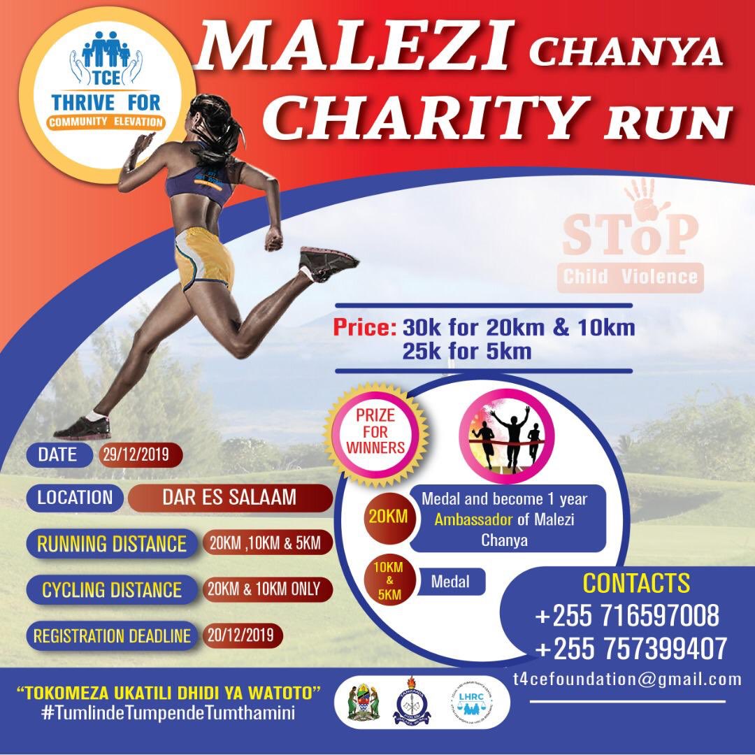 Rahim_Ndambo's tweet photo. Registration now open #Malezichanyacharityrun #joinus #runforgoodcause @tcefoundationTz @UNICEFTanzania @UNHCRTanzania @CloudsMediaLive @IdrisSultan @HKigwangalla @umwalimu https://t.co/LoecmyljP2