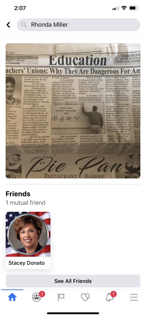 loganeduassoc's tweet photo. 😡 this anti-public education/teachers union nutcase is FB friends with Stacey Donato, our Indiana State Senator. Call, write, email, or personally contact Donato ASAP to find out where she stands on this garbage. Remember, she represents YOU, not someone who isn’t a constituent. https://t.co/HBWC1TVnhy