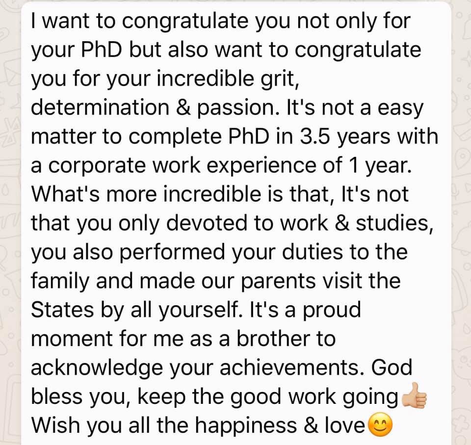 DrSanchariDas's tweet photo. First generation PhDs have their own struggles but I am blessed to have such a supportive family who have been my strength throughout. 
#PhD #PhDchat #AcademicChatter #AcademicTwitter #FirstGenerationPhD #FamilySupport #SupportEachOther #EducationMatters 🤓 https://t.co/fy4ADByZxm