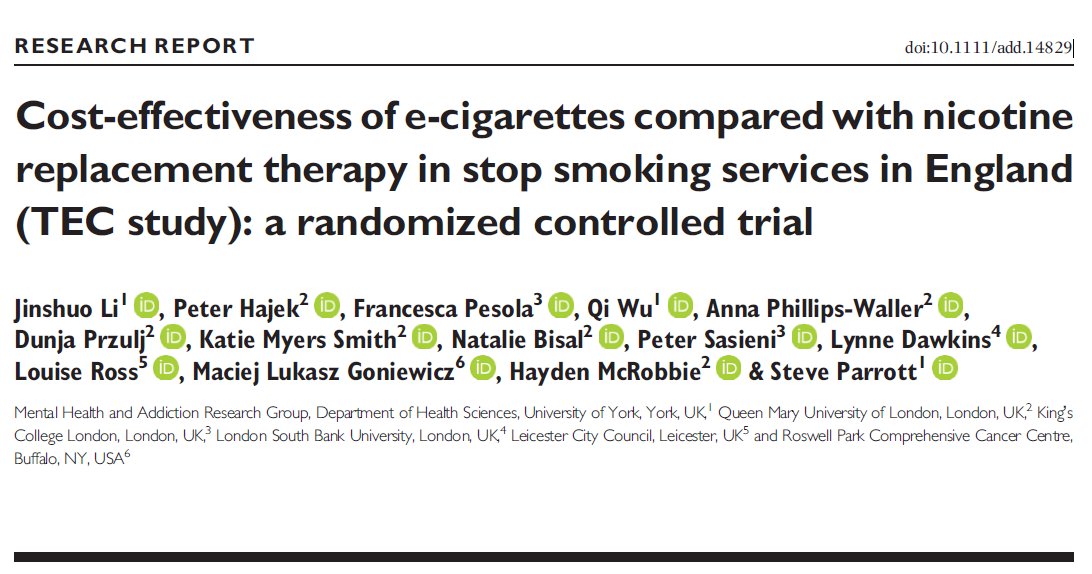 ColinMendelsohn's tweet image. Important information for government bean-counters:

#ecigs are significantly more cost effective than nicotine replacement therapy

Oh, and they also save more lives...
ncbi.nlm.nih.gov/pubmed/31597207