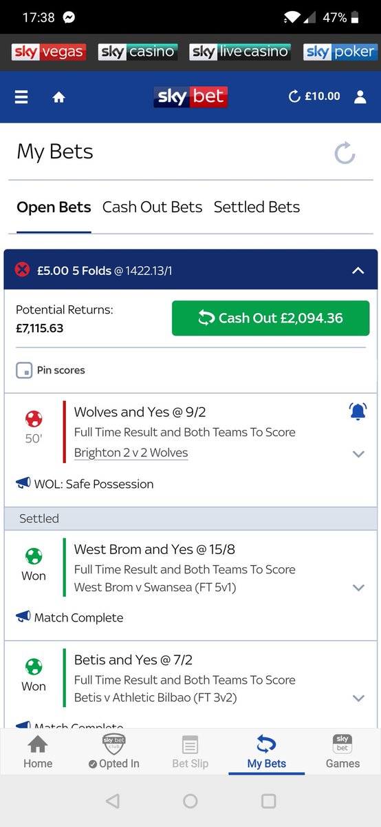 Grub_23's tweet photo. #Oddschecker imagine not cashing this 🙈🙃 https://t.co/iASpzDAxil