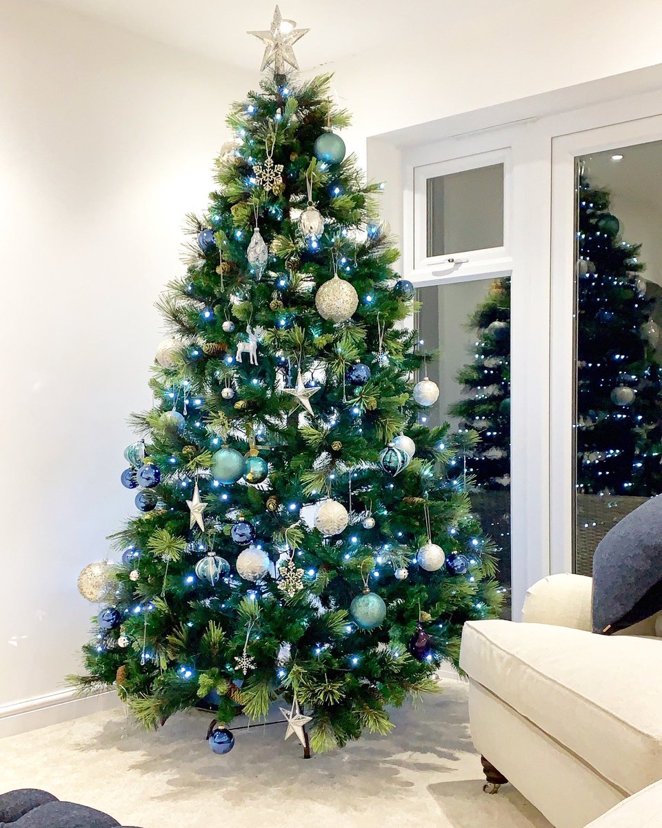 RichHousing's tweet photo. The tree is up! 😍 We’ve gone with a blue, white and silver theme this year 🎄 #christmas #christmastree https://t.co/kLzAzXiZBB