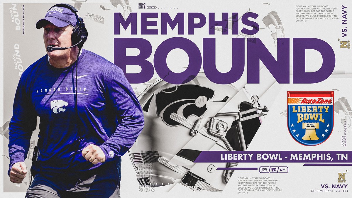 KStateFB's tweet photo. 'Cats are Memphis bound

📍 @AZOLibertyBowl

#KStateFB ⚒ Pound The Stone https://t.co/q9VTxAINMj
