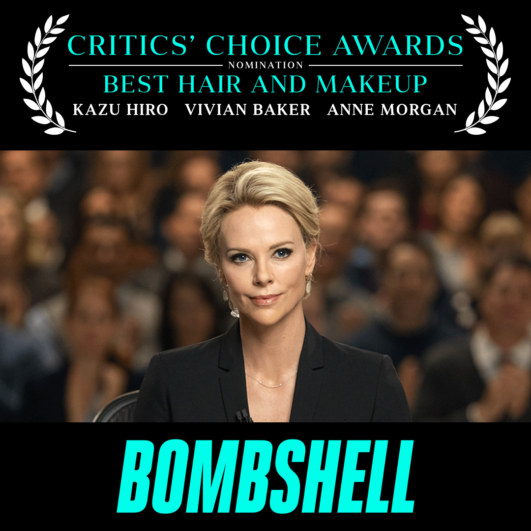bombshellmovie's tweet photo. We’re so excited to announce that #BombshellMovie has been nominated for 4 #CriticsChoice awards! 
Best Actress – Charlize Theron
Best Supporting Actress – Margot Robbie
Best Acting Ensemble
Best Hair and Makeup
💙💜💛 https://t.co/zq4S74Nc6a