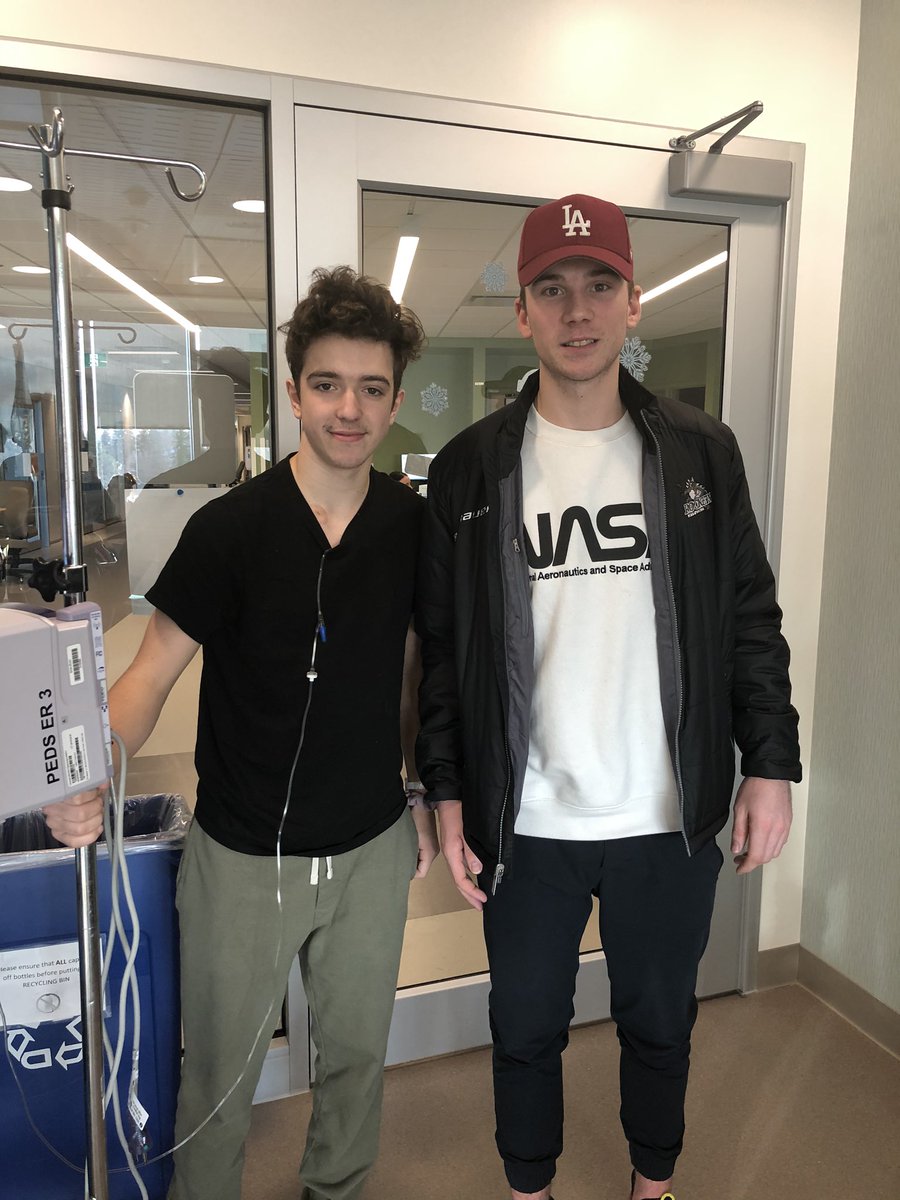 On <a href="/Kelowna_Rockets/">X - Kelowna Rockets</a> day off today, Ethan took some time to go visit Cooper and his family at the Children’s Hospital. Coop has a tough battle ahead of him but has handled it like a superstar!! #losingisnotanoption #battleforcoop