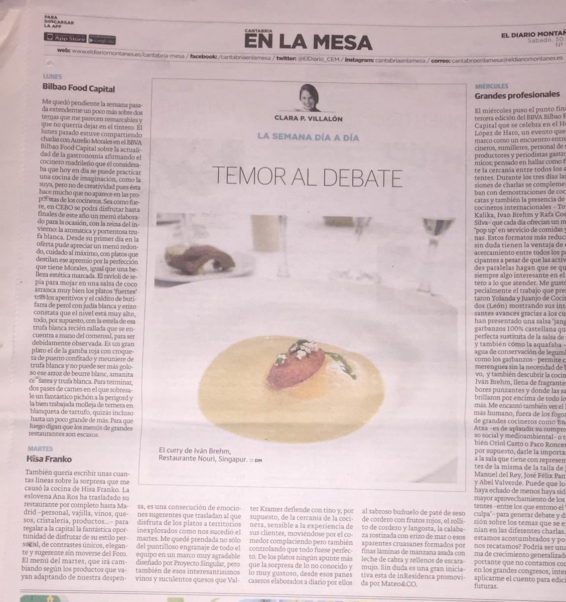 Gracias <a href="/clarapvillalon/">Clara P. Villalón</a> por acompañarnos y contarlo 😊 en el Diario Montañés