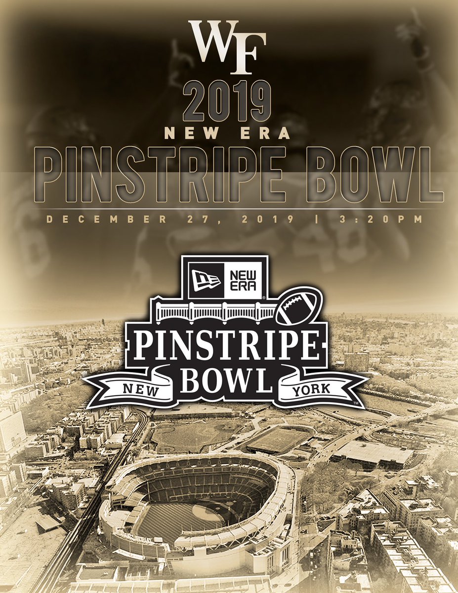 WakeFB's tweet image. IT’S OFFICIAL! 

The Deacs are heading to the Big 🍎 to take on Michigan State in the @PinstripeBowl! 

#GoDeacs | #DeacsGoBowling