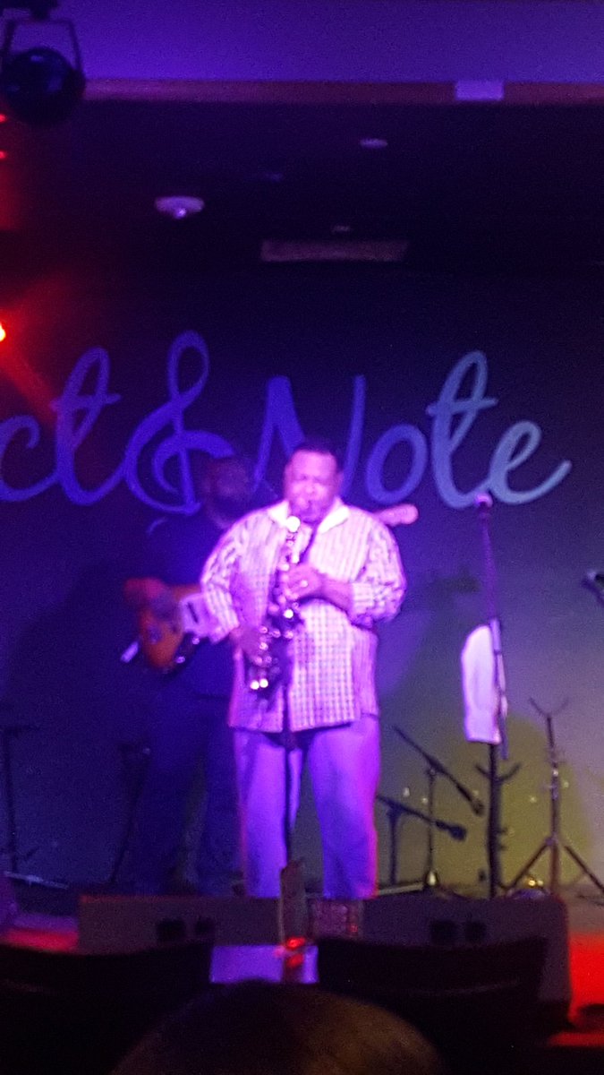 Njstan3rd's tweet photo. Been a long time! Use to play with this cat back in day! His mother taught me how to play sax. Great show my brother @DelonCharley! Maybe we can get together for a duet on your set one day. #saxman #PerfectNote https://t.co/j6ea44kQGV