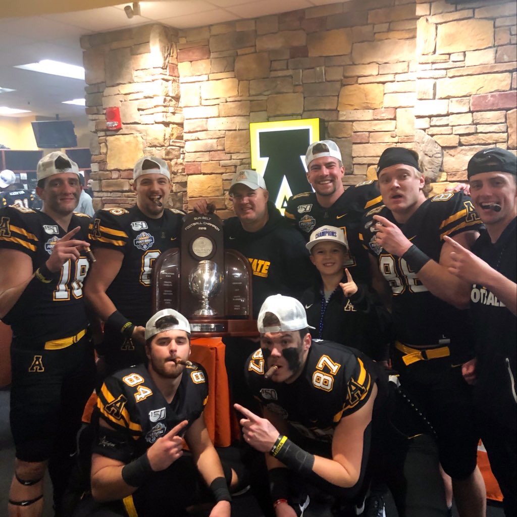 Coach_JWatts's tweet photo. It doesn’t get much better than yesterday. @AppState_FB is special because of the people in this locker room. Love these guys. #PridePassionPurpose #WSW #IGHF #LEDGE #TErrorSquad #CHMAPS #AGAIN https://t.co/OfuSAMPVwH