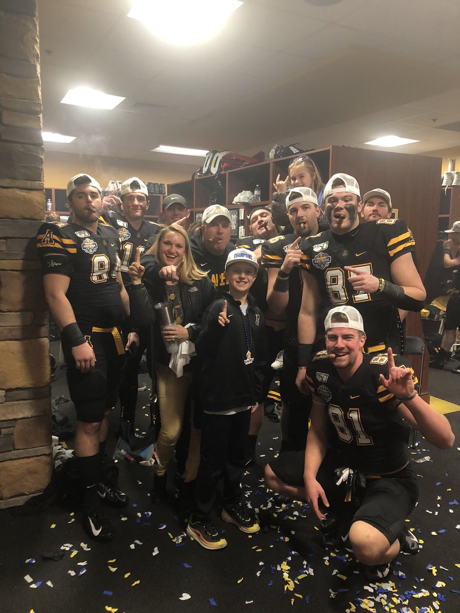 Coach_JWatts's tweet photo. It doesn’t get much better than yesterday. @AppState_FB is special because of the people in this locker room. Love these guys. #PridePassionPurpose #WSW #IGHF #LEDGE #TErrorSquad #CHMAPS #AGAIN https://t.co/OfuSAMPVwH