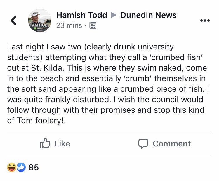 kirsty_johnston's tweet photo. Dunedin News is the best community Facebook page in NZ and I won’t hear another word about it https://t.co/gDGyNQ645P