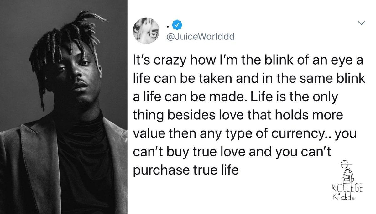 SleekWhizzKe's tweet photo. Still can't believe Juice wrld is gone https://t.co/V9nvzIkkHo