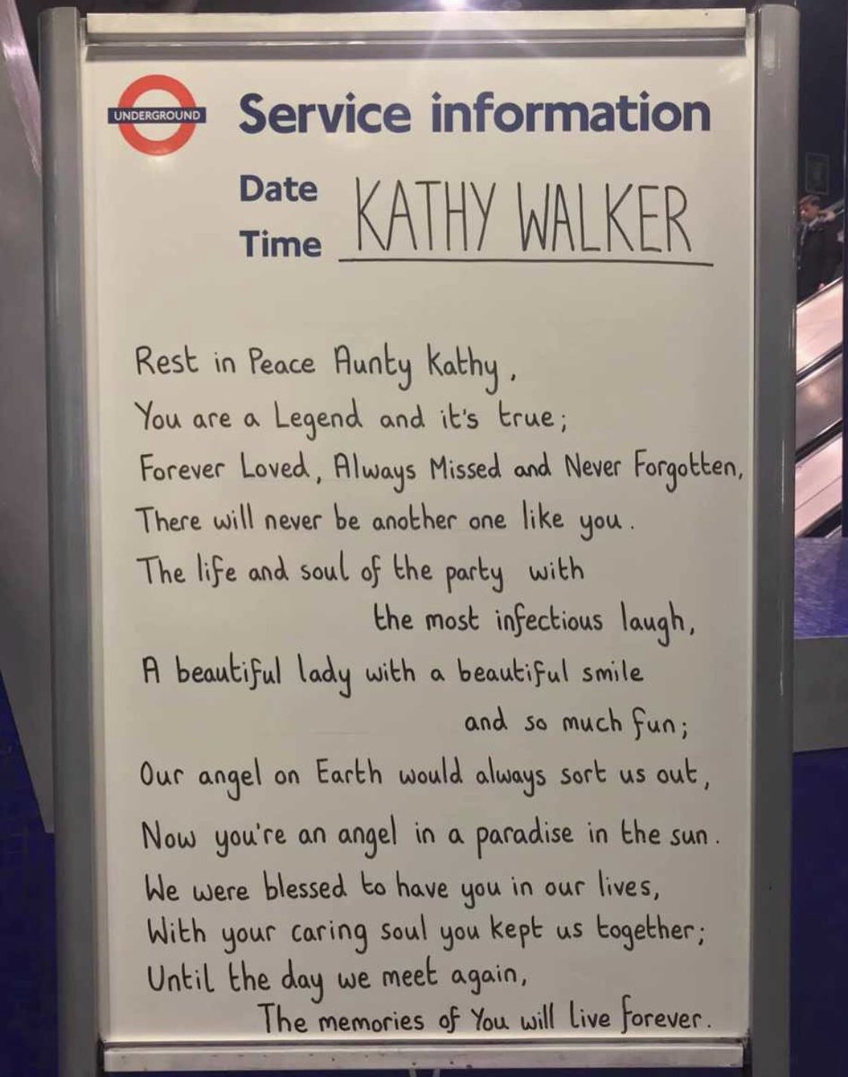 LUFCTfL's tweet photo. Yesterday we lost someone very close to us all. 

Kathleen Walker was a selfless human, who was always able to find a way, to support us both inside and out of the workplace. 

She will be truly missed. 

Condolences to her friends and family. 🙏 https://t.co/VFJmKvf6O8