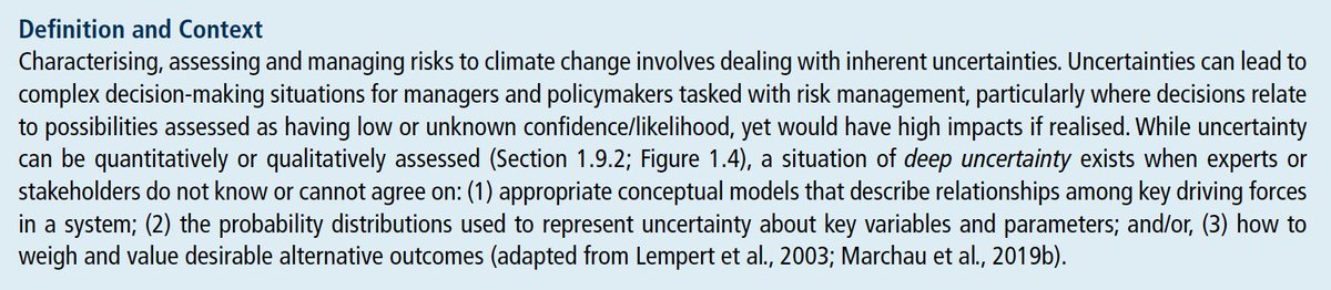 This  #SROCC chapter 1 also introduces the notion of "deep uncertainty", and provides three examples : permafrost carbon and greenhouse gas emissions; Antarctic ice sheet and sea level rise; compound risk and cascading impacts