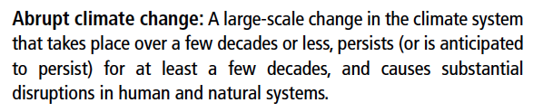 Let's now move to  #SROCC chapter 6, which is has a strong focus on abrupt change (here in the sense of either aspects of the physical system or in terms of irreversibility of impacts on ecosystems or human systems).