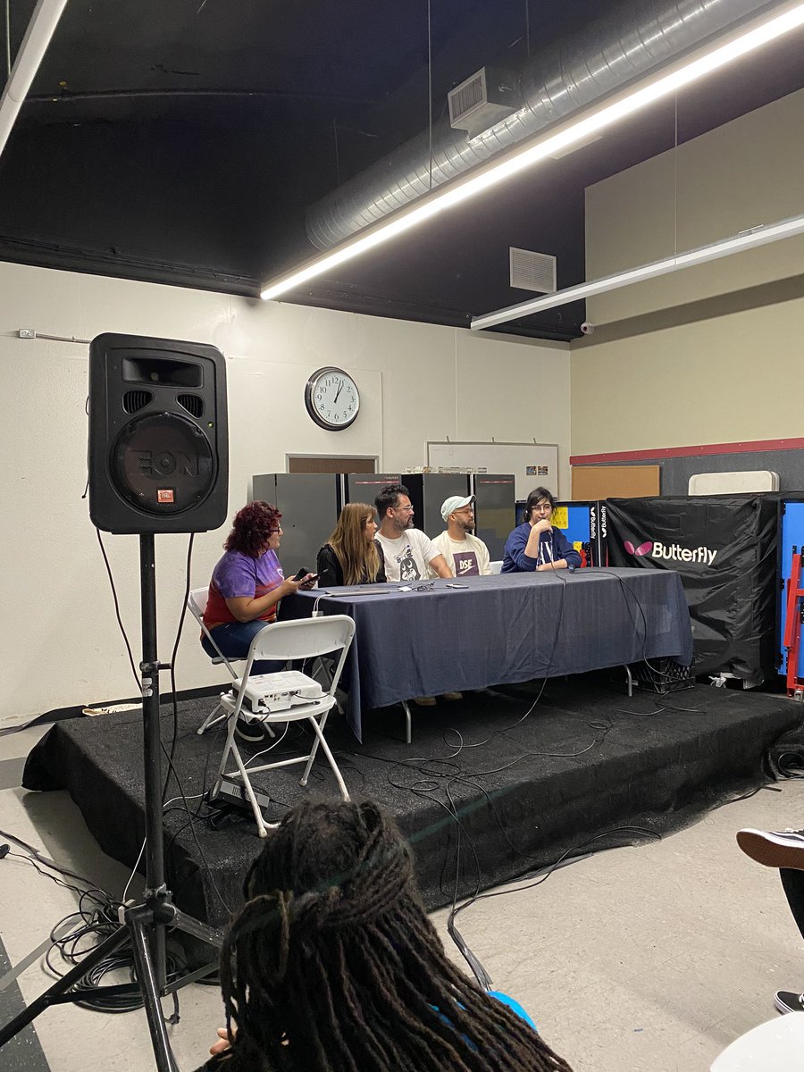 ComicArtsLA's tweet image. A conversation on Aesthetics & Ethics happening right now in the programming room!