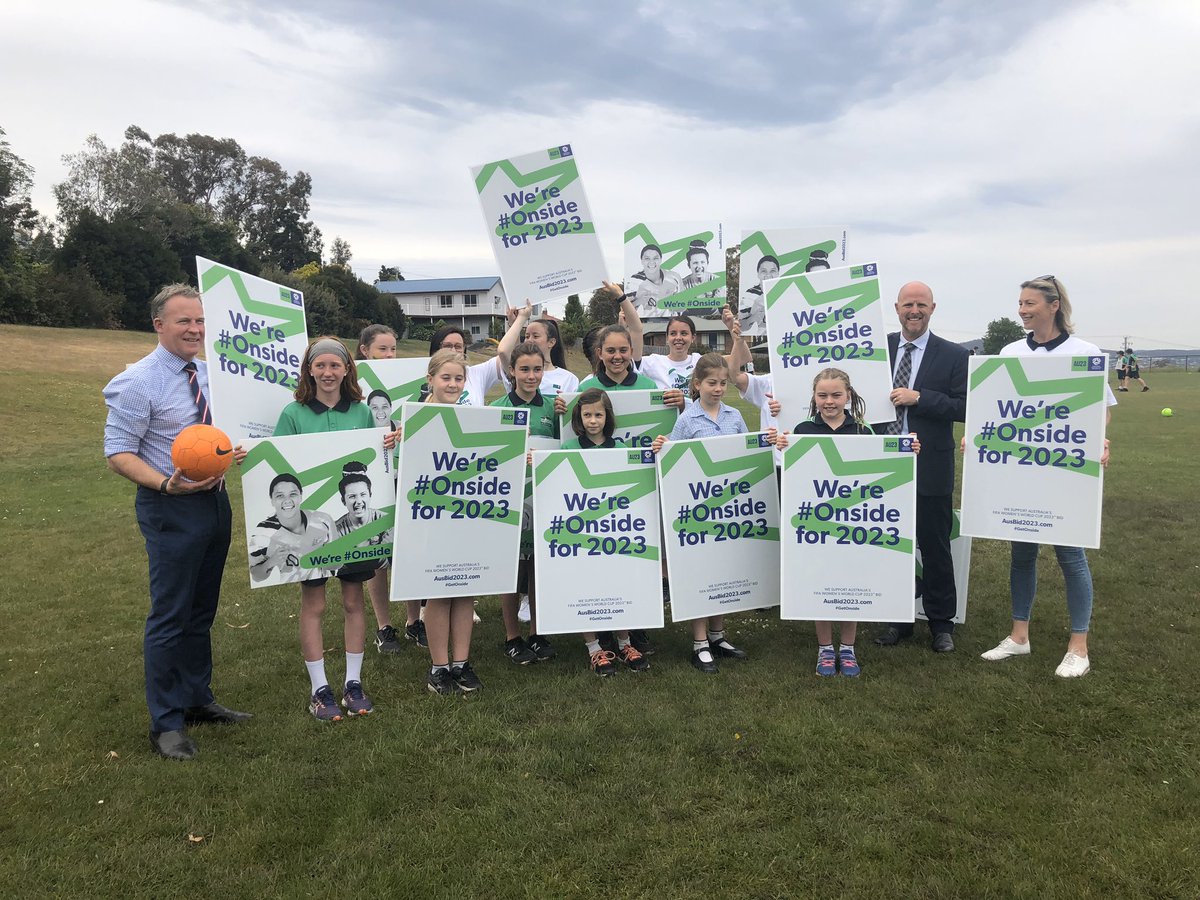 FootballTas's tweet photo. Tasmania is onside!

Football Tasmania welcomes today's announcement from Premier Will Hodgman that the Tasmanian Government will support Australia’s bid to host the 2023 Women’s World Cup.

Full Story: https://t.co/CYs5VVRfqY https://t.co/TnBpqUUs5x