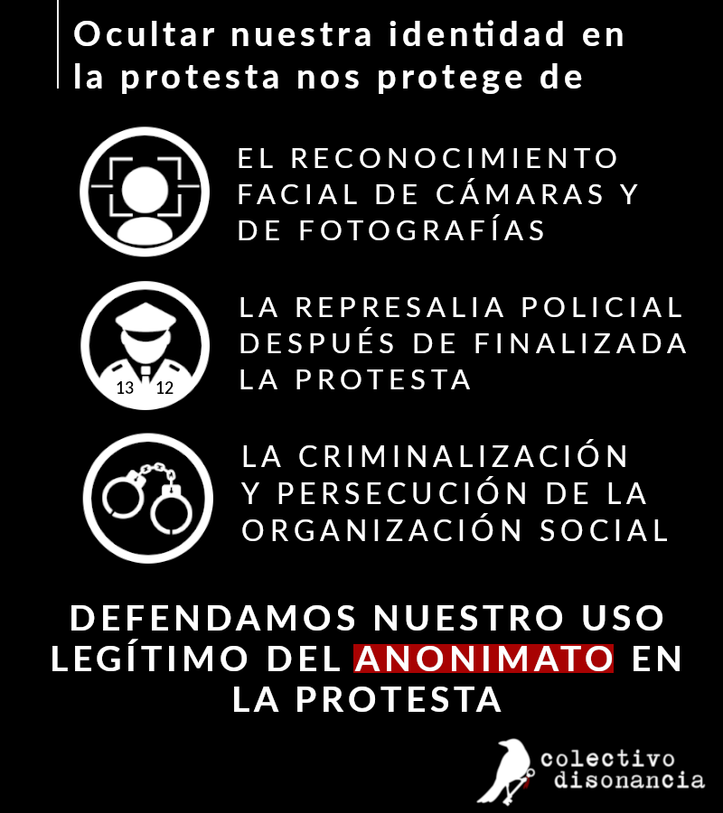 cdisonancia's tweet photo. Defender el #anonimato contra el totalitarismo del Estado es defender la protesta. No a la #LeyAntiEncapuchados | #protestachile #renunciapiñera #acab https://t.co/5jRR4tTSBp https://t.co/e5X2O7fAZI
