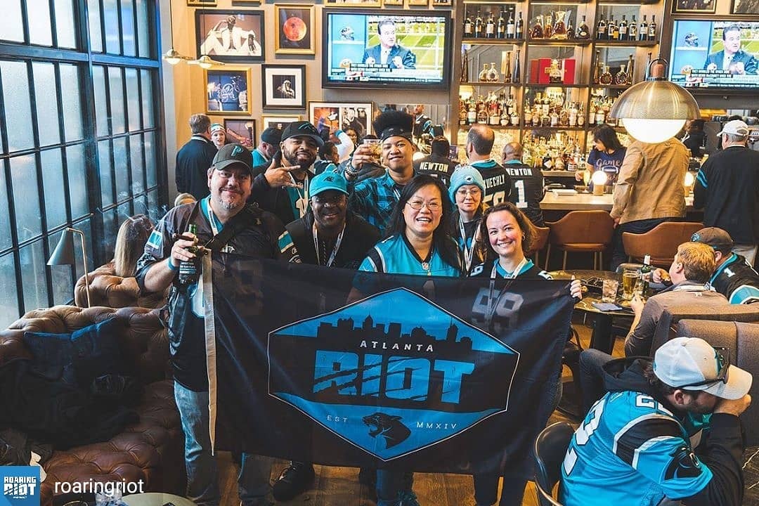 AtlantaRiot's tweet photo. We are glad to have our @roaringriot family in our city for the @Panthers game! #UndefeatedInTailgate #AtlantaTakeover #KeepPounding #WeRiot #DoYouRiot #ChangeTheCulture https://t.co/n5kq61PPk1