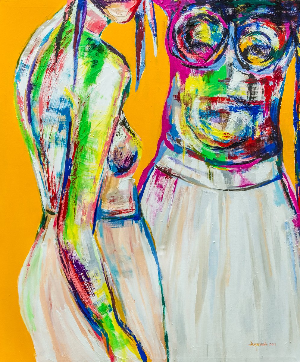 THE BRIGHT SIDE..
#acrylic on #canvas
#90x75cm 
2018

#artist #contemporaryart #ArtBasel #colours #artistinresidence #AbujaCreativesMeetup #trendingart #Africanartist #artistconnect #femaleartist #painting #amarachikodimba