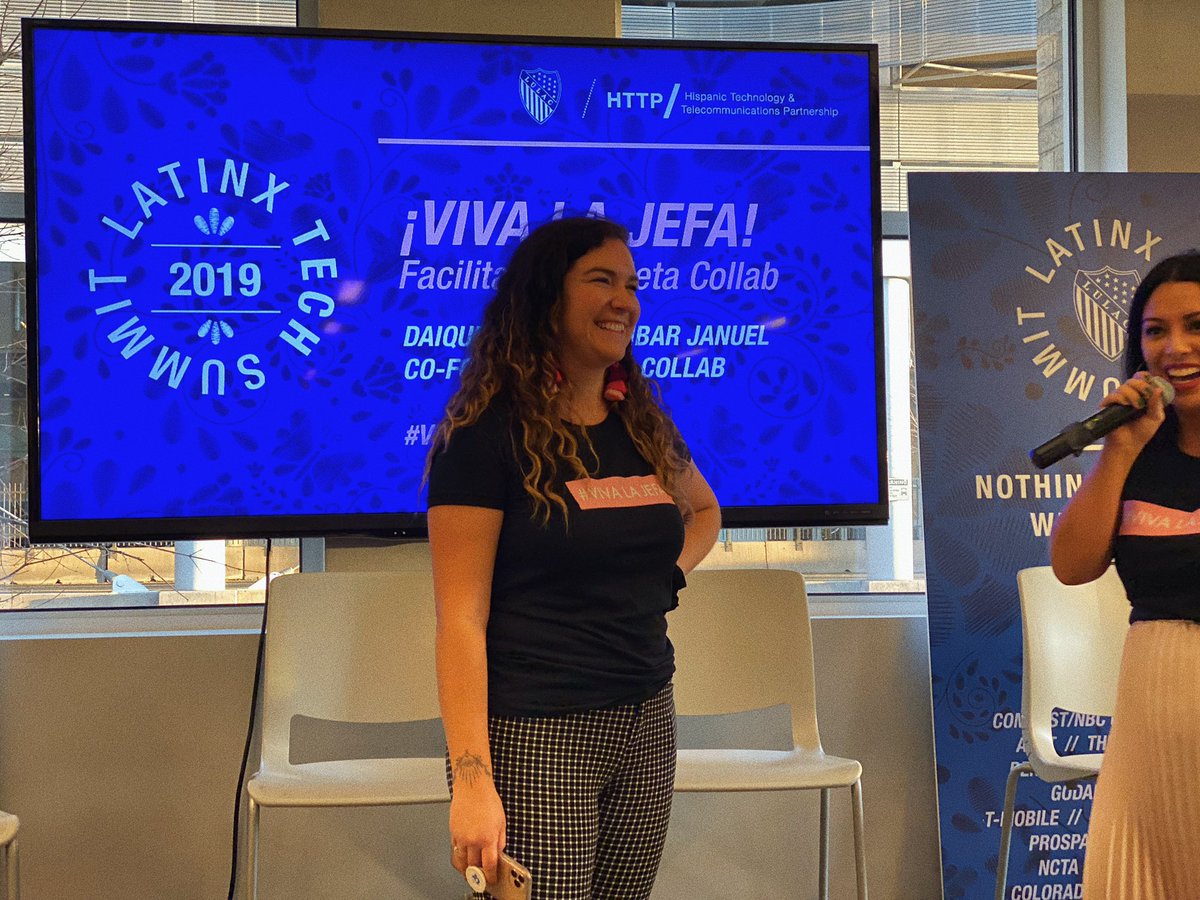 AmbarJanuel's tweet photo. @daqice and I got to share our stories yesterday during our talk about cultural leadership at #LatinxTechSummit. Thanks to everyone for the support of #VivaLaJefa, especially to @http_policy and @lulac 💗 lots of more exciting projects coming up! https://t.co/4vCWi8OvMZ
