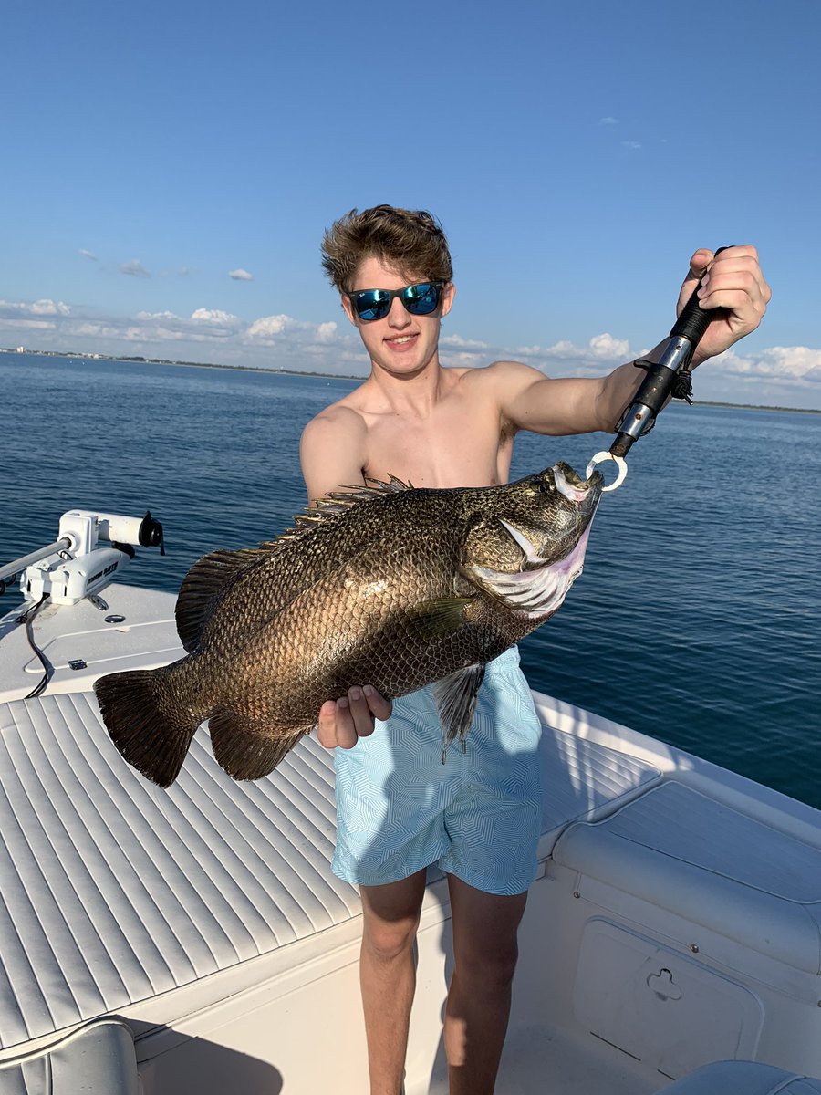 Luke grabbed the big fish award this afternoon #tripletail #dinner <a href="/LukeWheatley_2/">Luke Wheatley</a>