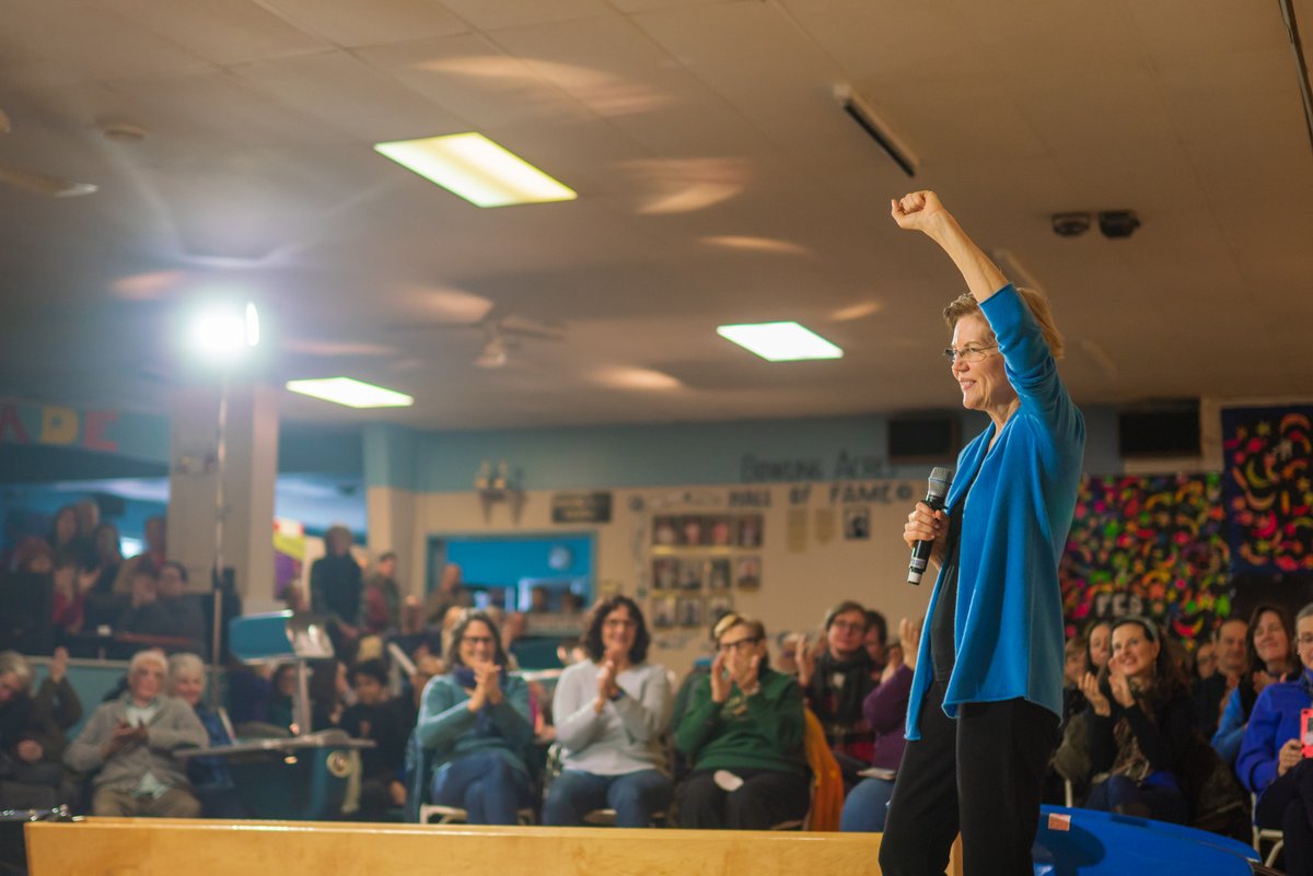 ewarren's tweet photo. What would a #TwoCentWealthTax mean for the folks I met in Peterborough?

It would mean they could send their kids to high-quality child care, good public schools, and free public college—and be free of student loan debt.

That's the big, structural change I'm fighting for. https://t.co/KyGukVdZC3