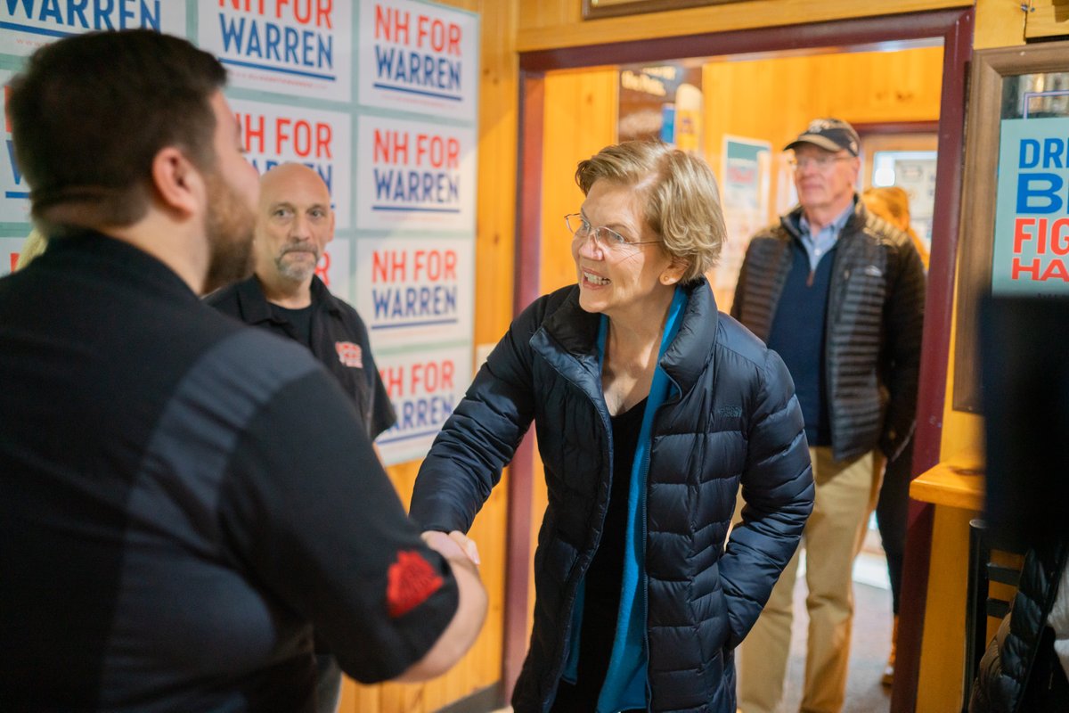 ewarren's tweet photo. What would a #TwoCentWealthTax mean for the folks I met in Peterborough?

It would mean they could send their kids to high-quality child care, good public schools, and free public college—and be free of student loan debt.

That's the big, structural change I'm fighting for. https://t.co/KyGukVdZC3